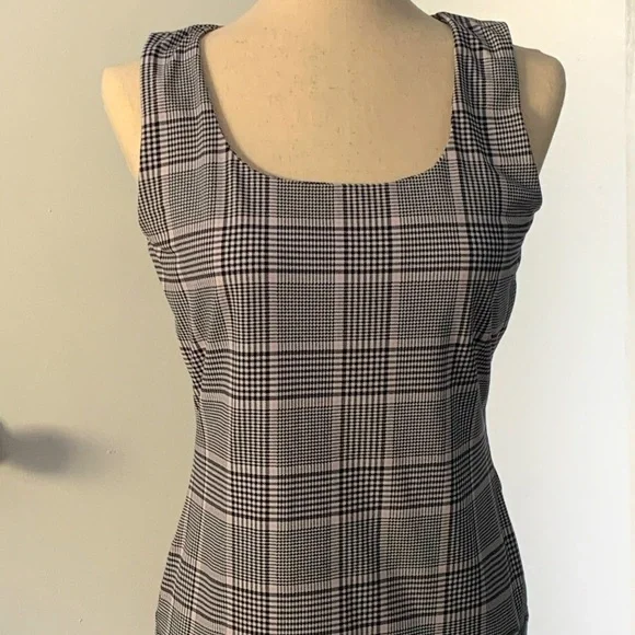 Calvin Klein Houndstooth Sleeveless Blouse - Picture 1 of 6
